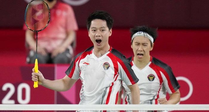 Luapan Ekpresi Kevin/Marcus Usai Memastikan ke Perempatfinal Olimpiade Tokyo