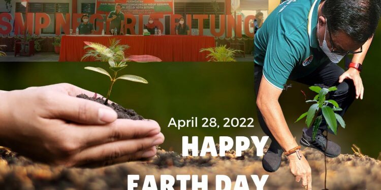 Walikota Bitung Ir. Maurits Mantiri, MM di hari Bumi