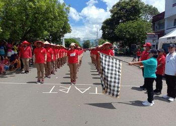 Tim Gerak Jalan DKPP Dengan Memakai Tolu